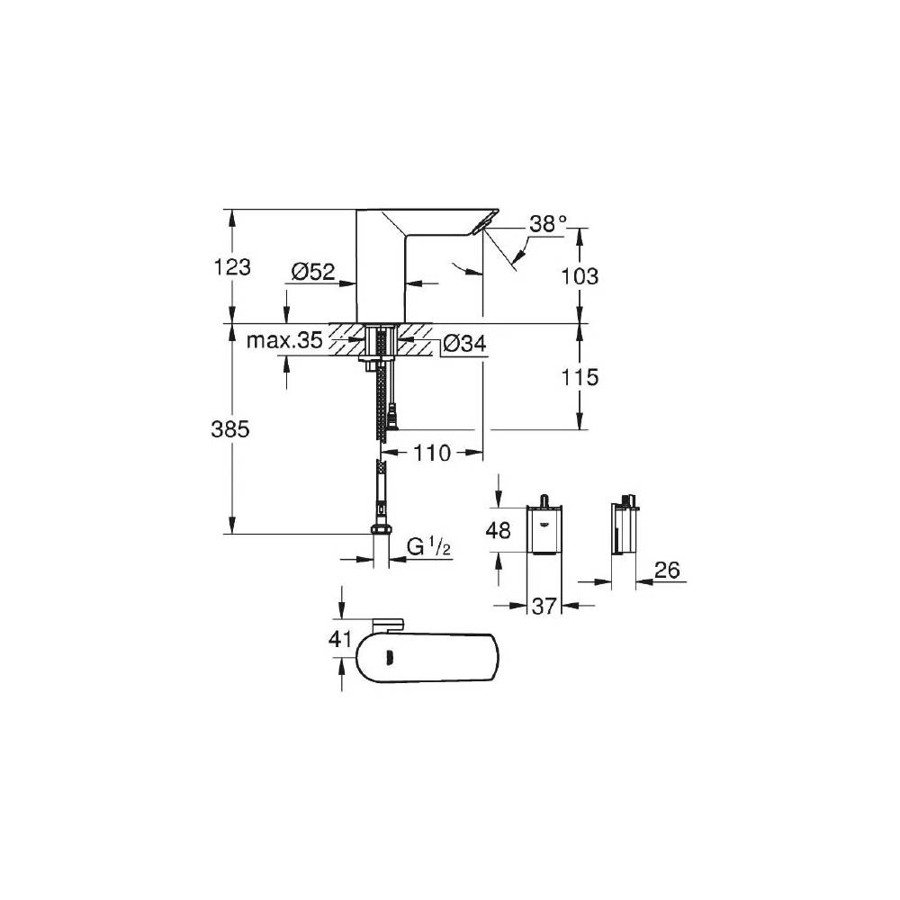 "Grohe" praustuvo maišytuvas Bau Cosmopolitan E 36451000