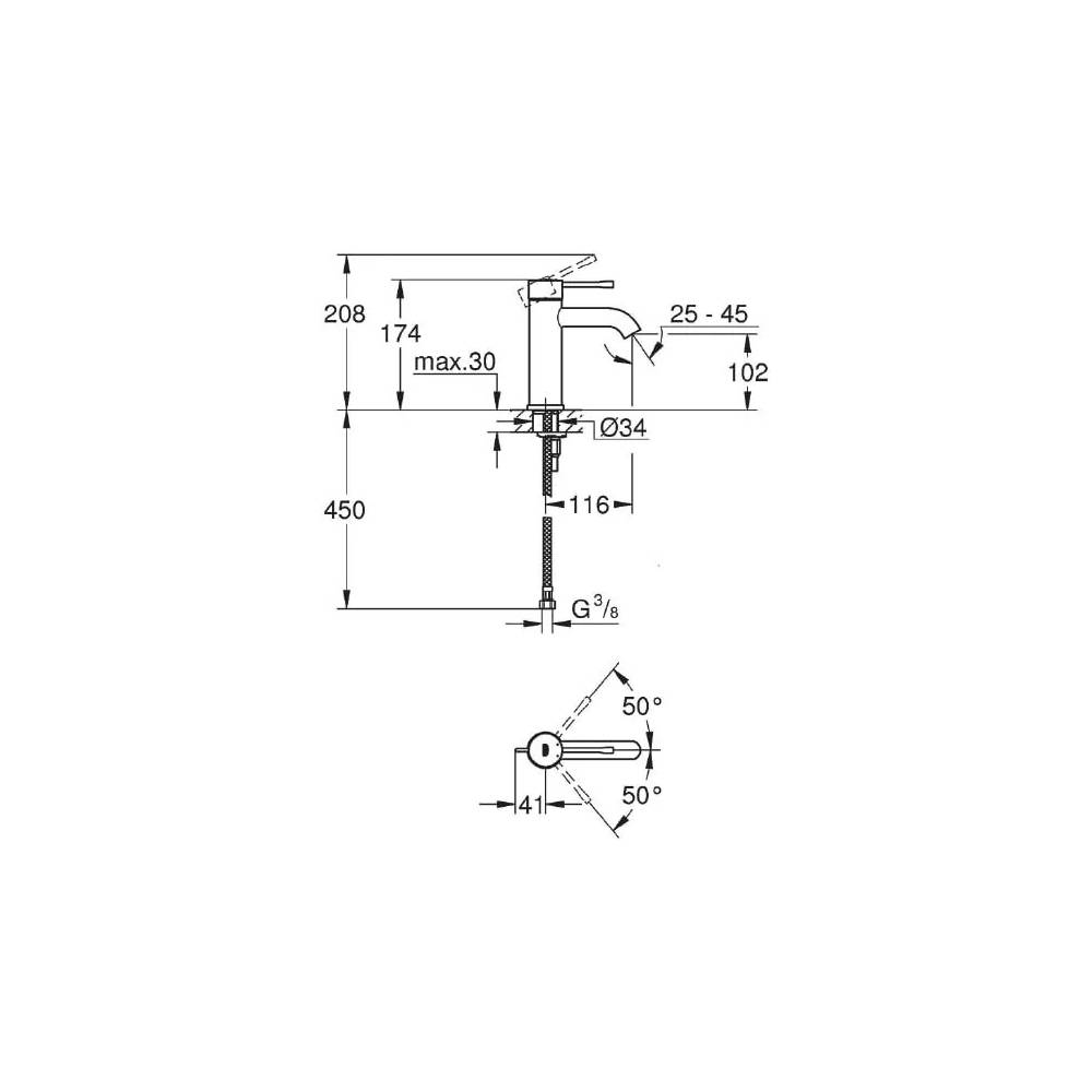 "Grohe Essence New 23590AL1" praustuvo maišytuvas