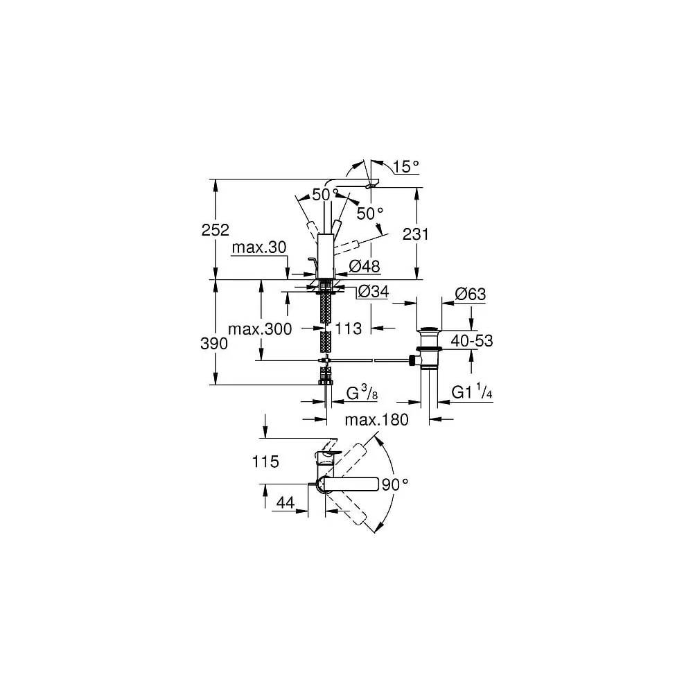 "Grohe" praustuvo maišytuvas "Lineare New 23296DC1