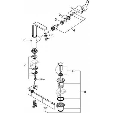 "Grohe" praustuvo maišytuvas "Lineare New 23296DC1