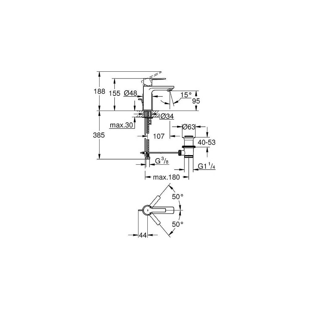 "Grohe" praustuvo maišytuvas "Lineare New" 32109DC1