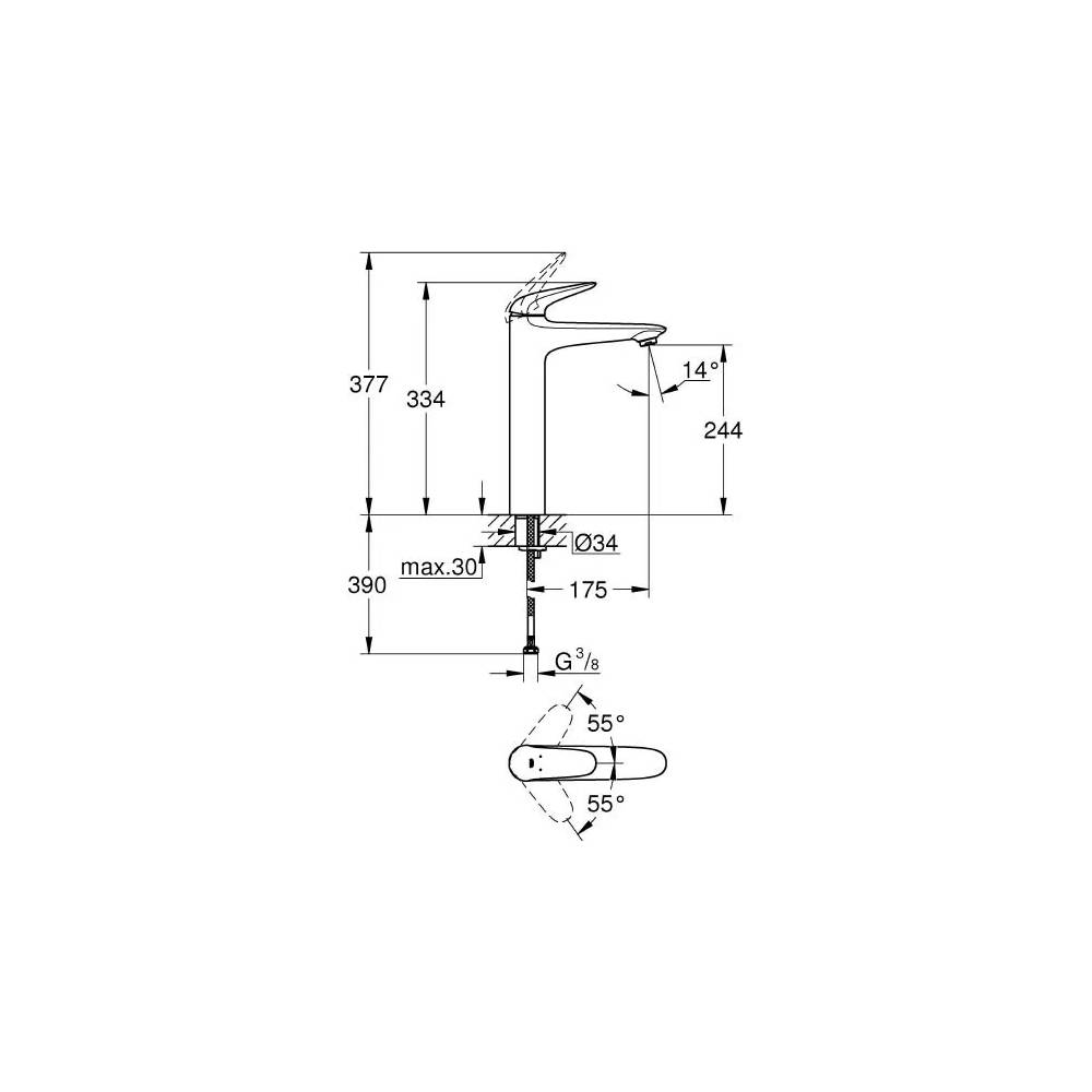 "Grohe Eurostyle" praustuvo maišytuvas 23719LS3