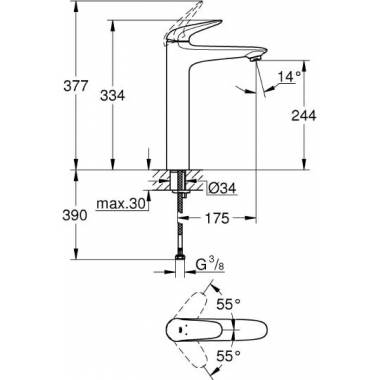 "Grohe Eurostyle" praustuvo maišytuvas 23719LS3