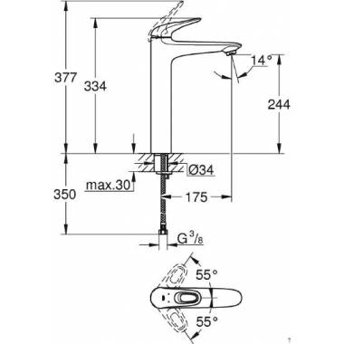 "Grohe Eurostyle New 23570LS3" praustuvo maišytuvas