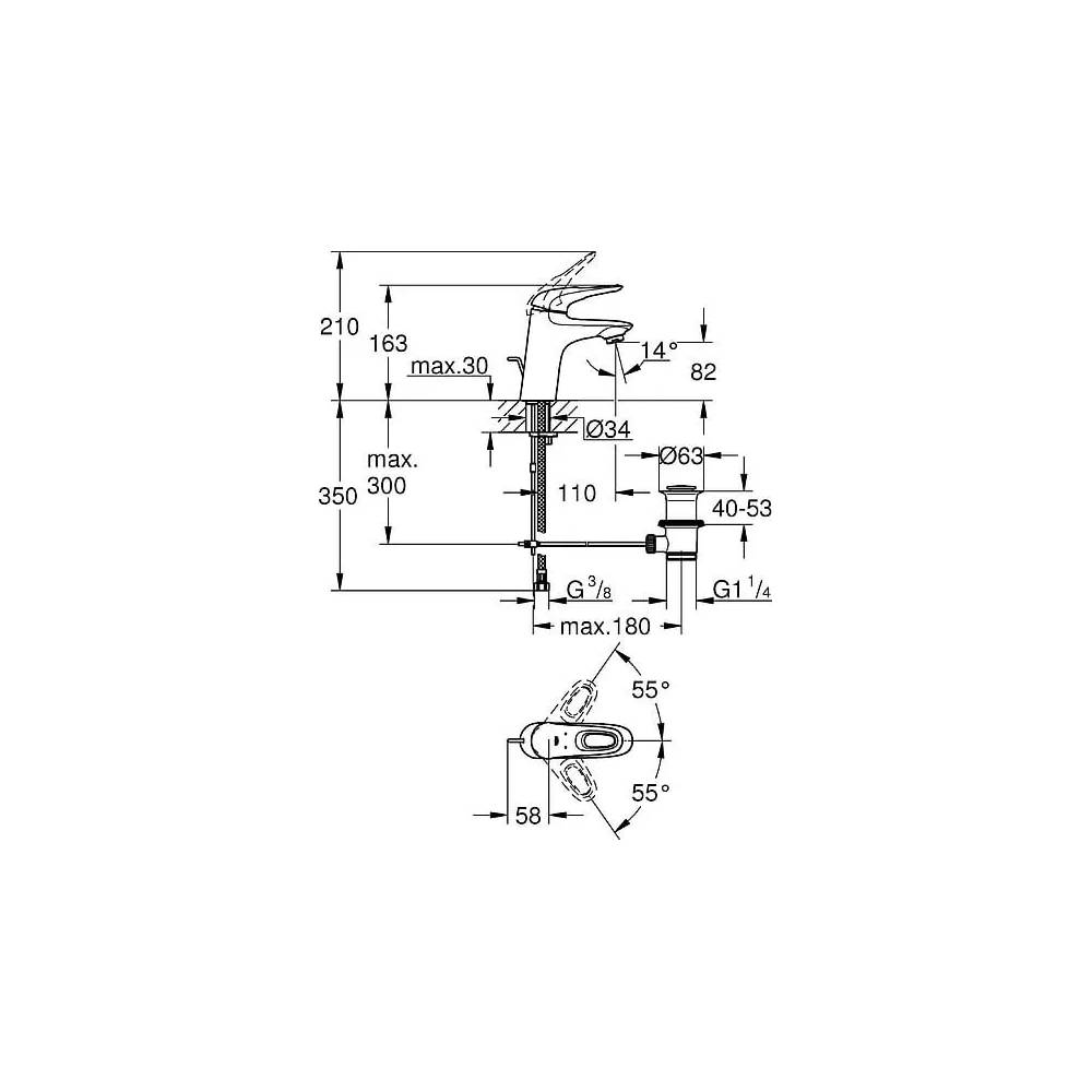 "Grohe Eurostyle New 33558LS3" praustuvo maišytuvas