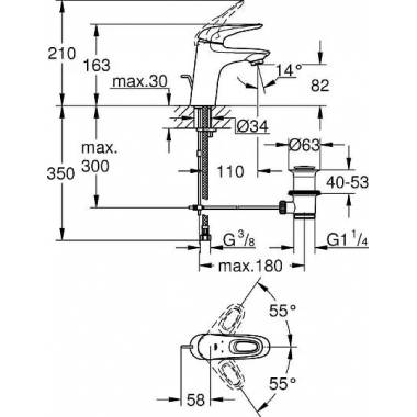 "Grohe Eurostyle New 33558LS3" praustuvo maišytuvas