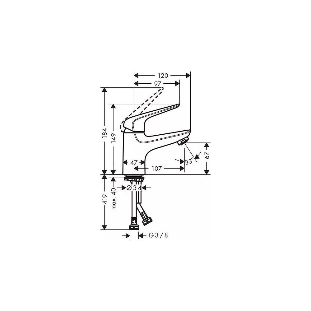 "Hansgrohe Novus" praustuvo maišytuvas 71021000