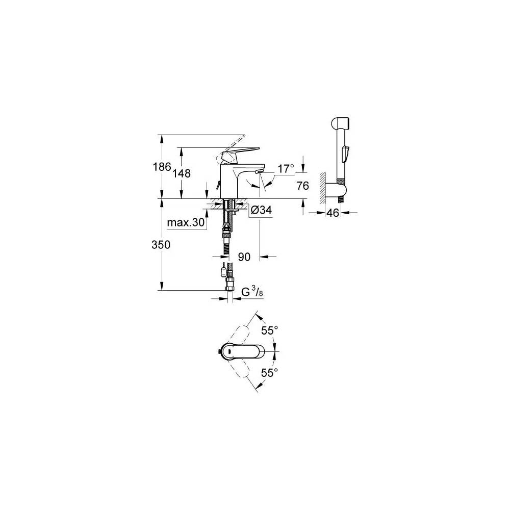 "Grohe Eurosmart Cosmopolitan" praustuvo maišytuvas 23125000