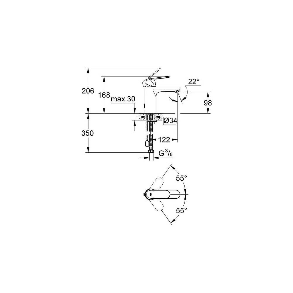 "Grohe Eurosmart Cosmopolitan" praustuvo maišytuvas 23326000