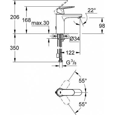 "Grohe Eurosmart Cosmopolitan" praustuvo maišytuvas 23326000