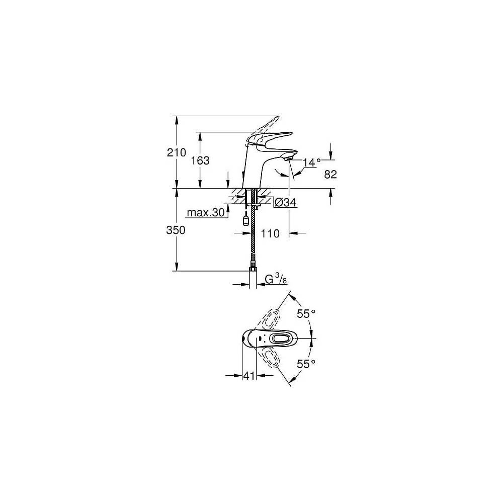 "Grohe Eurostyle" naujas praustuvo maišytuvas 33557003