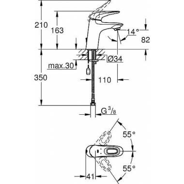 "Grohe Eurostyle" naujas praustuvo maišytuvas 33557003