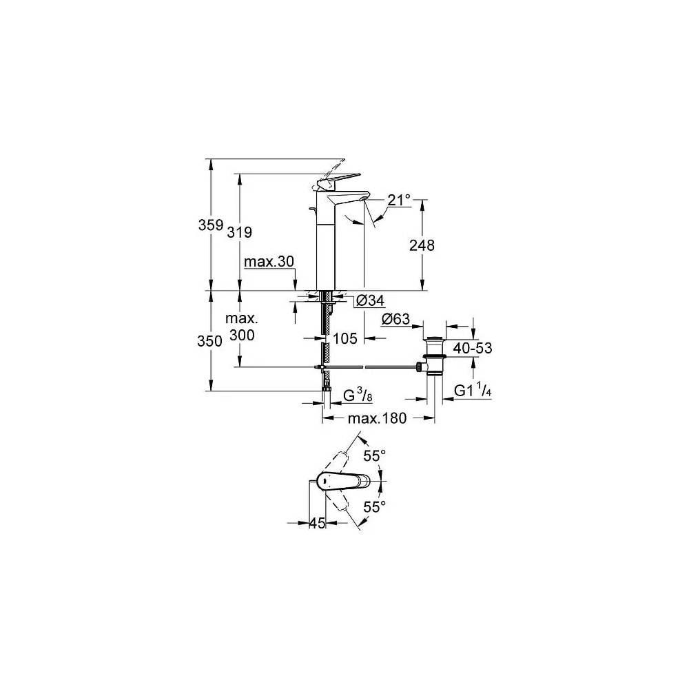 "Grohe Eurodisc Cosmopolitan" praustuvo maišytuvas 23055002