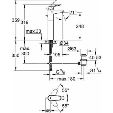 "Grohe Eurodisc Cosmopolitan" praustuvo maišytuvas 23055002