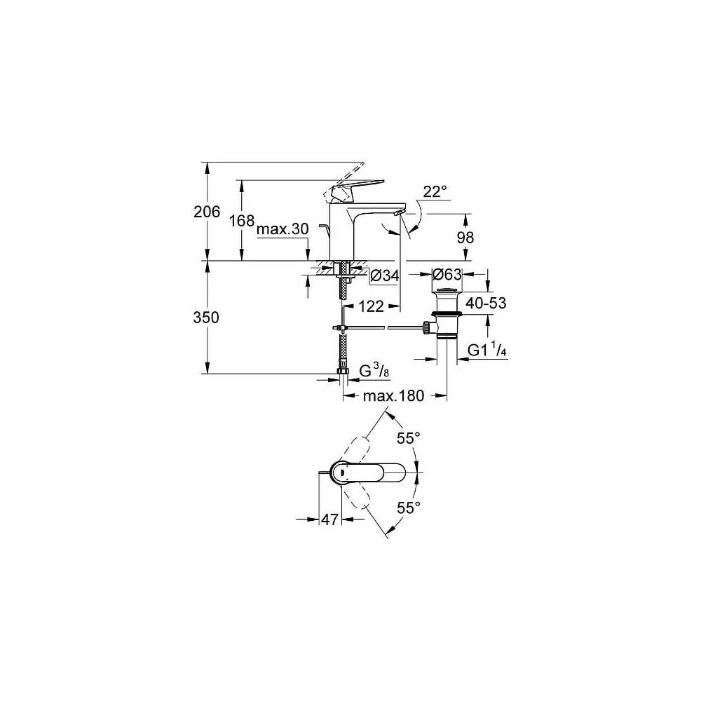 "Grohe Eurosmart Cosmopolitan" praustuvo maišytuvas 23325000