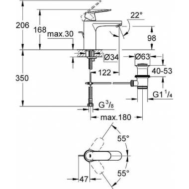 "Grohe Eurosmart Cosmopolitan" praustuvo maišytuvas 23325000