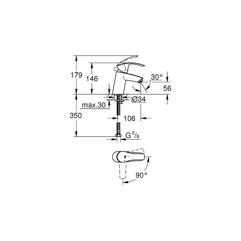 "Grohe" praustuvo maišytuvas "Eurosmart" 32154002