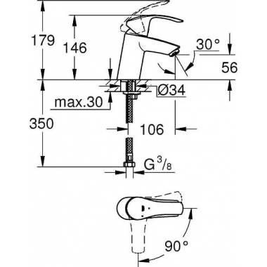 "Grohe" praustuvo maišytuvas "Eurosmart" 32154002