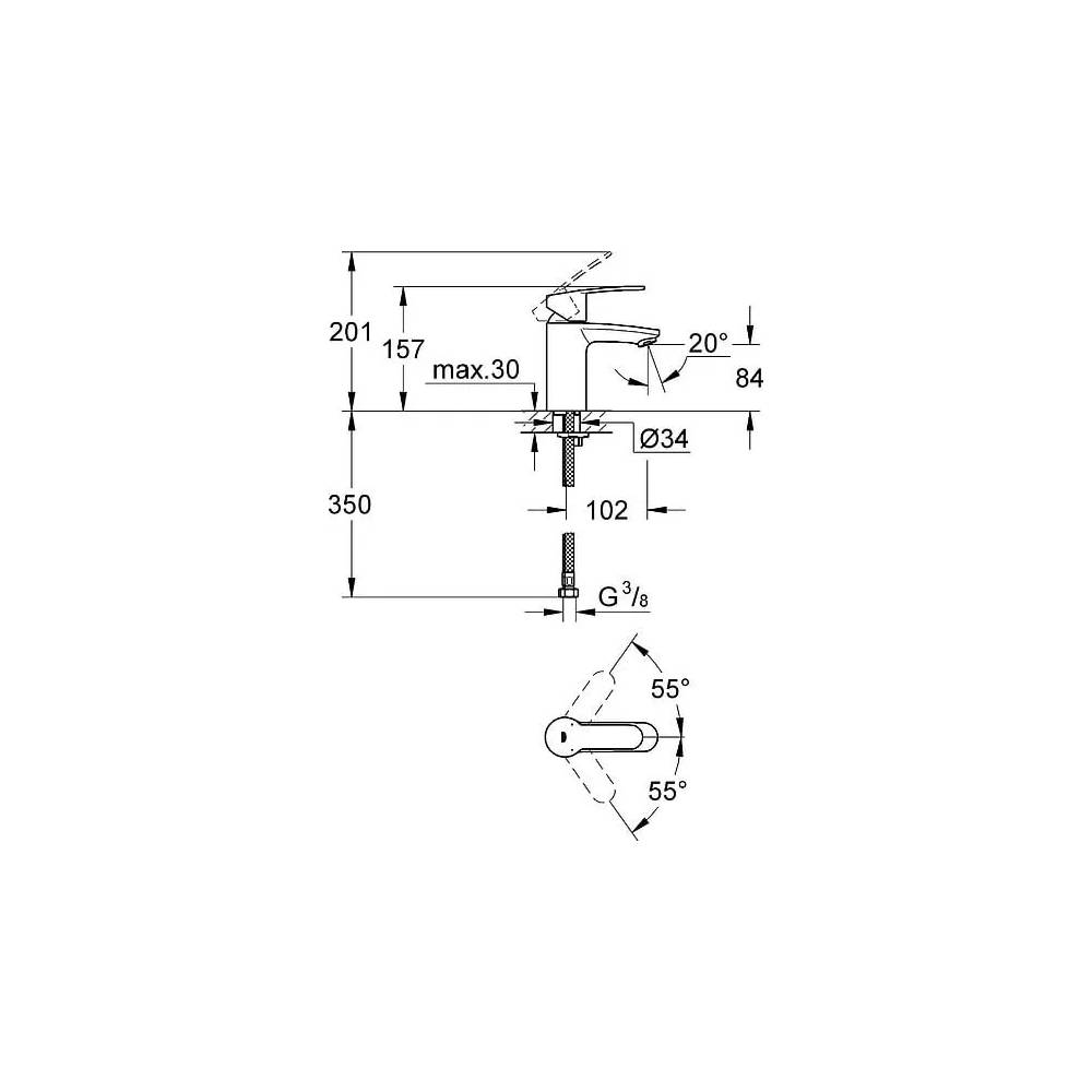 "Grohe Eurostyle Cosmopolitan" 3246820E praustuvo maišytuvas