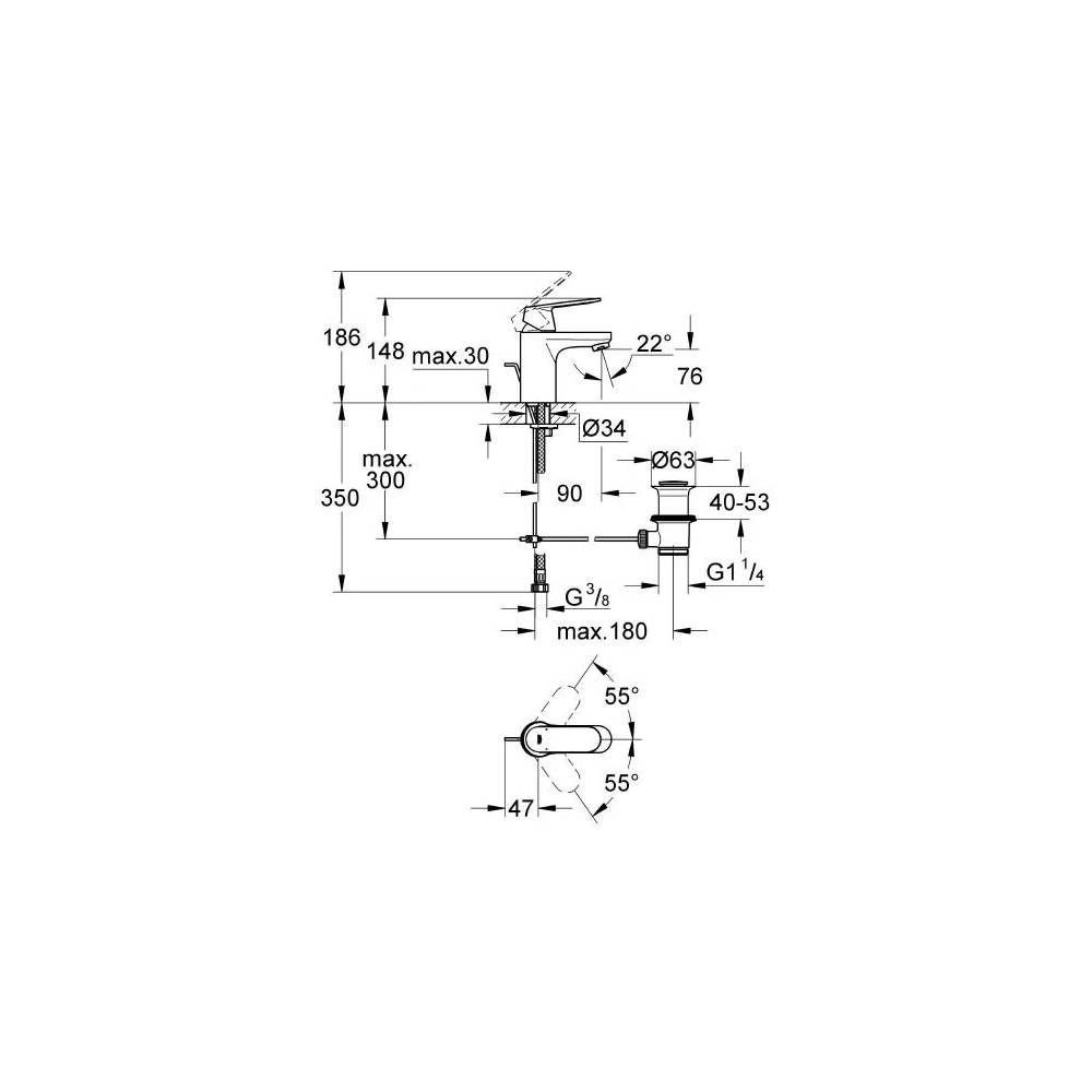 Grohe Eurosmart Cosmopolitan 3282500E praustuvo maišytuvas