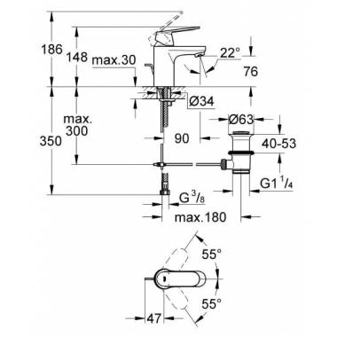 Grohe Eurosmart Cosmopolitan 3282500E praustuvo maišytuvas