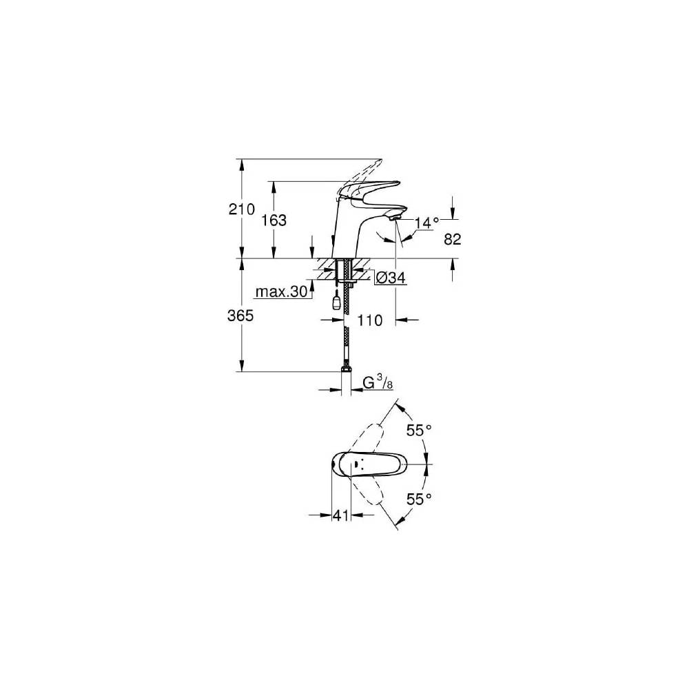 "Grohe Eurostyle" praustuvo maišytuvas 23713003