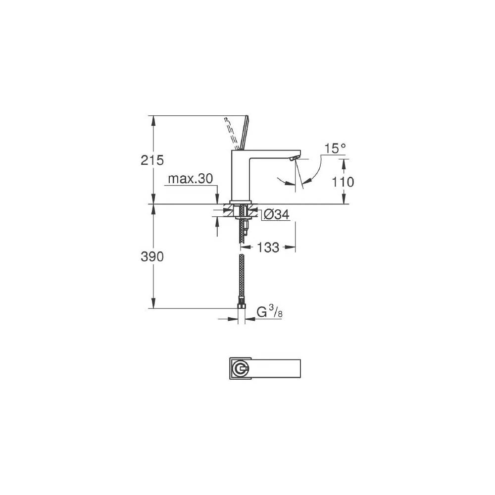 "Grohe Eurocube Joy" praustuvo maišytuvas 23658000