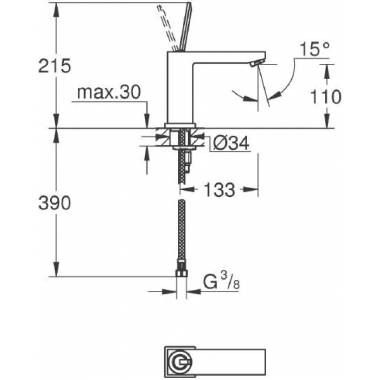 "Grohe Eurocube Joy" praustuvo maišytuvas 23658000