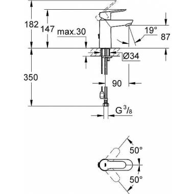 "Grohe BauEdge" praustuvo maišytuvas 23329000