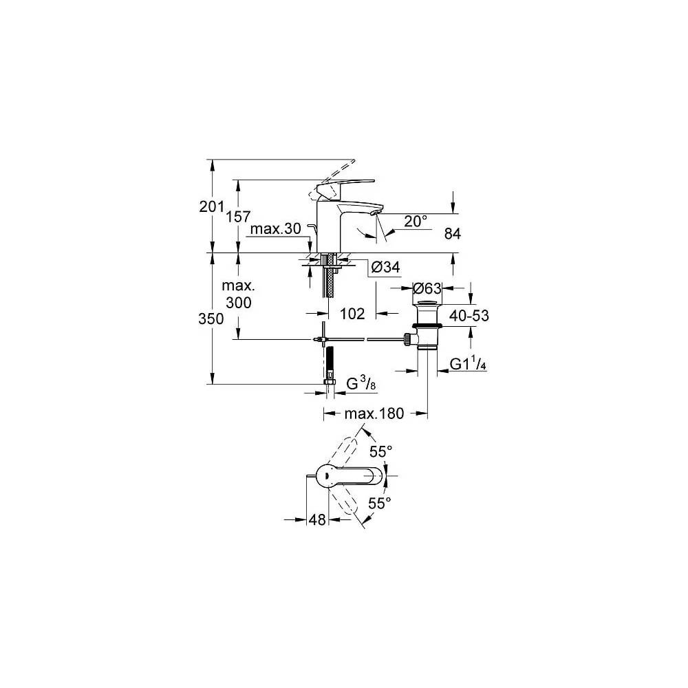 "Grohe Eurostyle Cosmopolitan" praustuvo maišytuvas 33552002