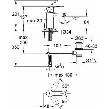 "Grohe Eurostyle Cosmopolitan" praustuvo maišytuvas 33552002