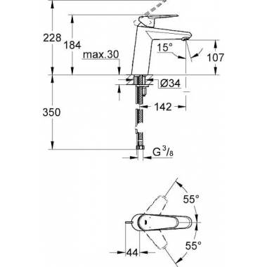 "Grohe Eurodisc Cosmopolitan" praustuvo maišytuvas 23449002