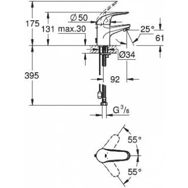 "Grohe Euroeco" praustuvo maišytuvas 32881000