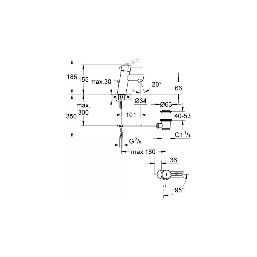 "Grohe Concetto" praustuvo maišytuvas 2338010E