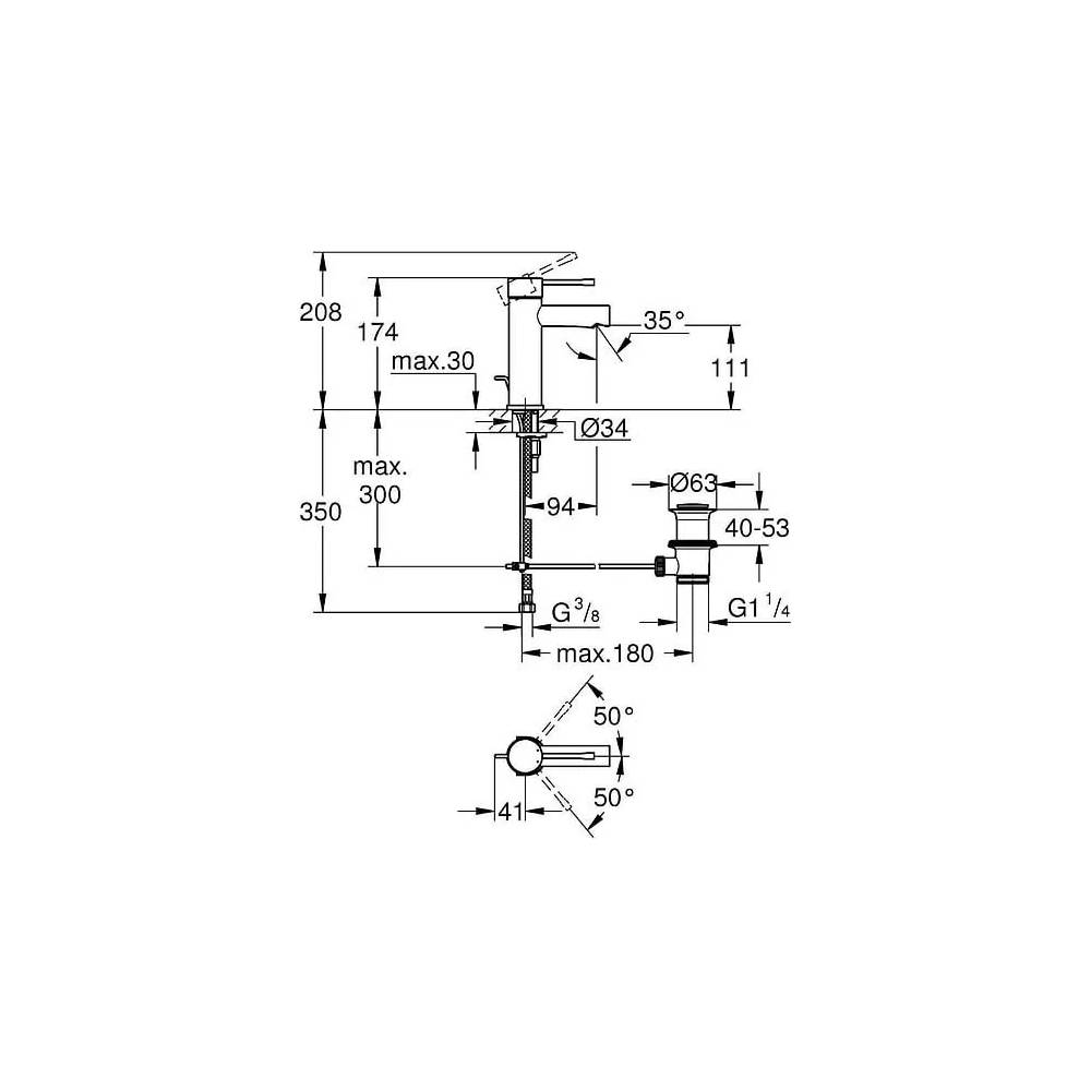 "Grohe Essence" Naujas praustuvo maišytuvas 32898001