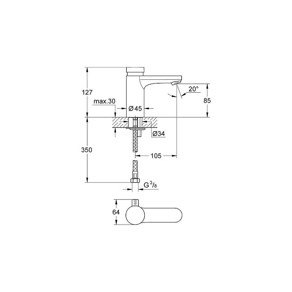 "Grohe Eurosmart Cosmopolitan T" praustuvo maišytuvas 36317000