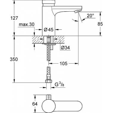 "Grohe Eurosmart Cosmopolitan T" praustuvo maišytuvas 36317000