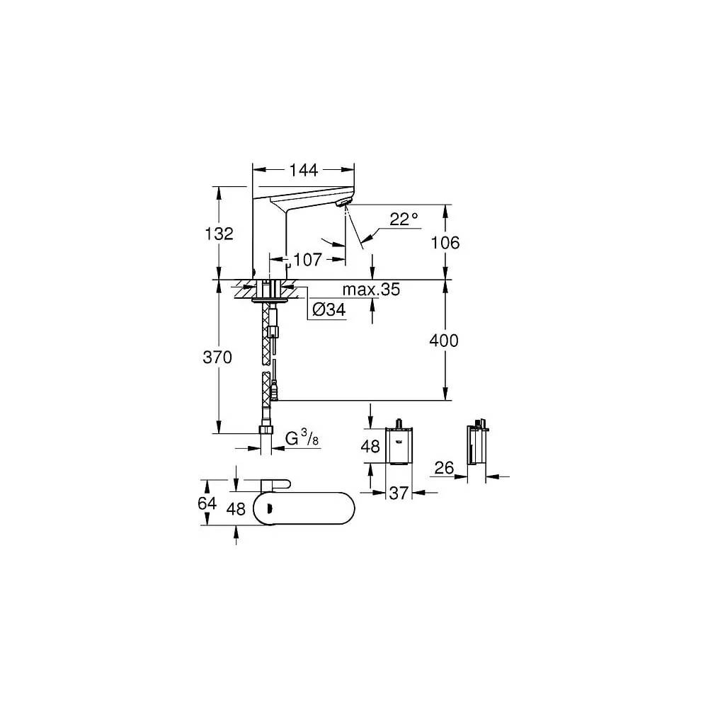 "Grohe Eurosmart Cosmopolitan E" praustuvo maišytuvas 36327001