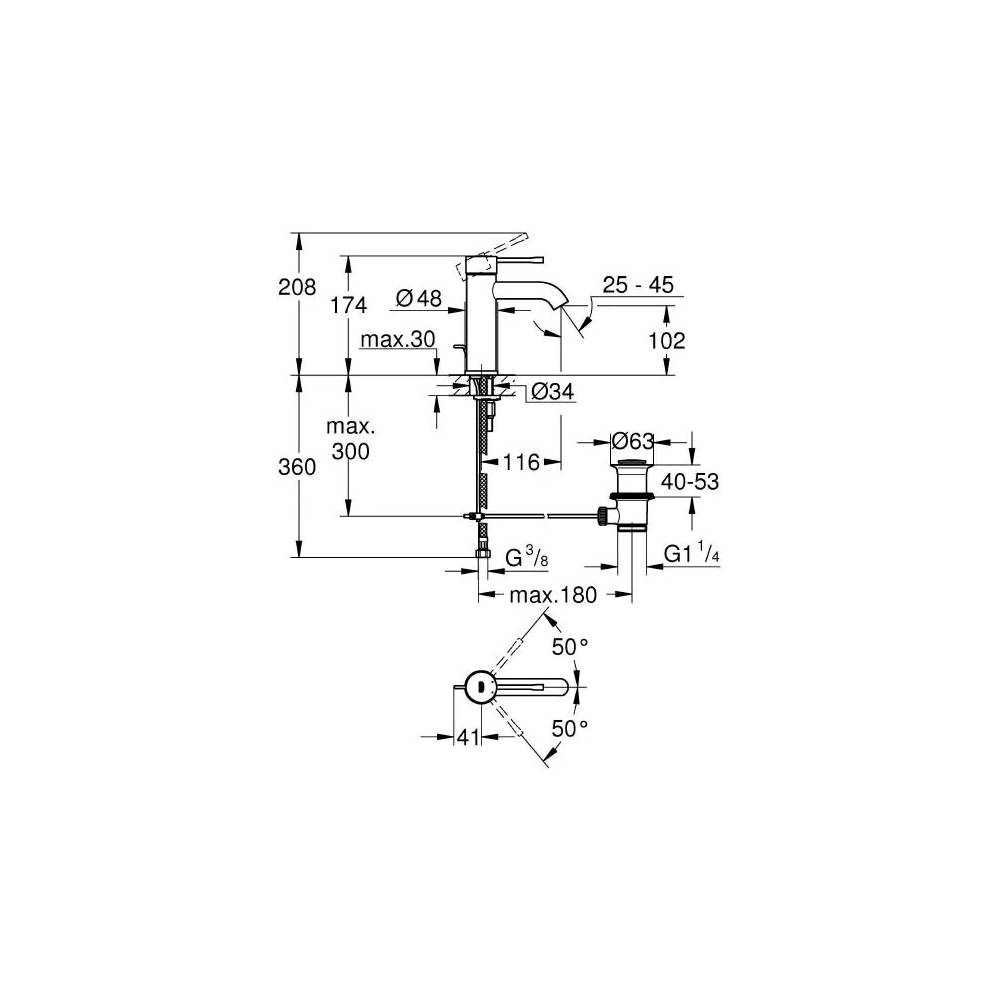 "Grohe Essence" naujas praustuvo maišytuvas 23589BE1