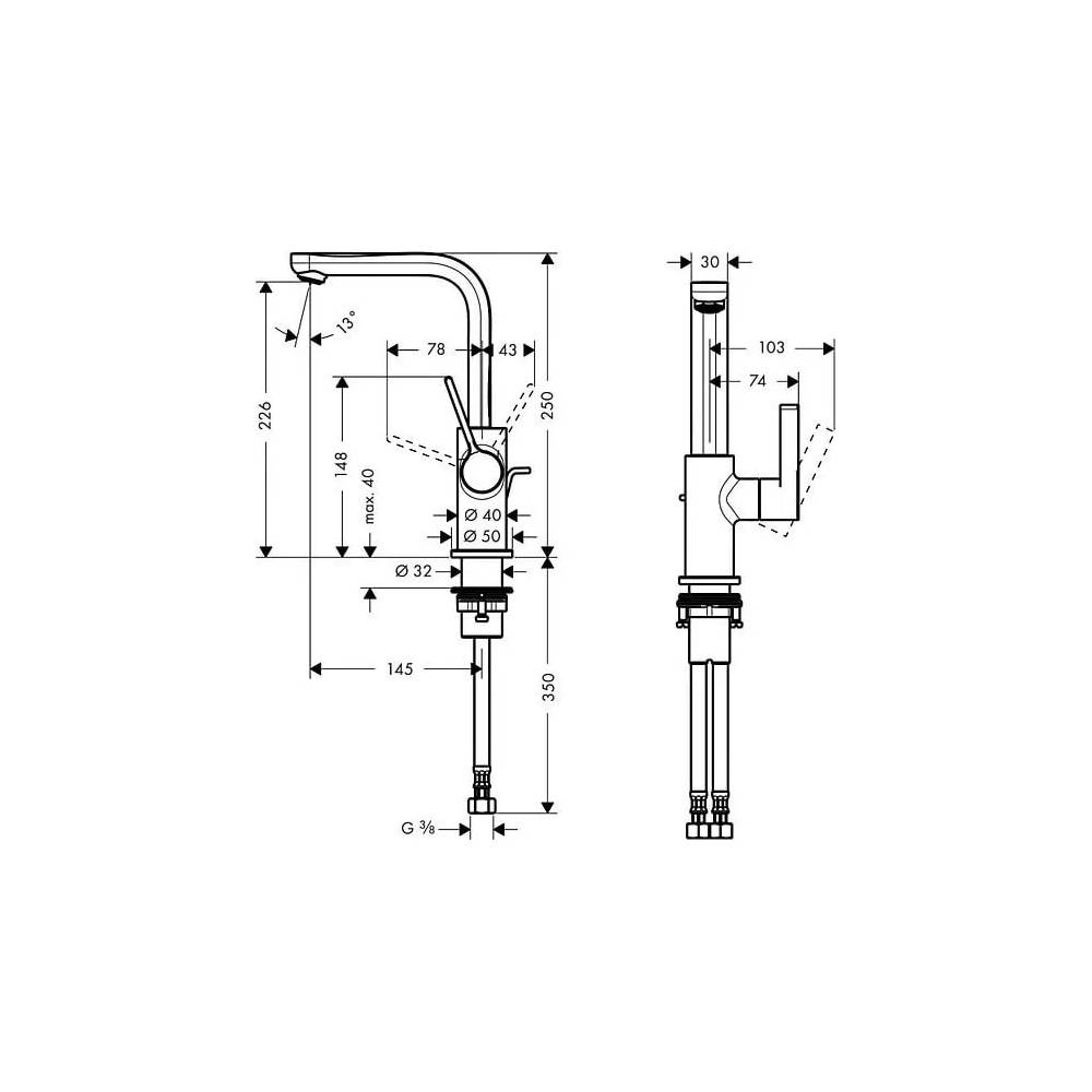 "Hansgrohe" praustuvo maišytuvas "Metris S" 31159000