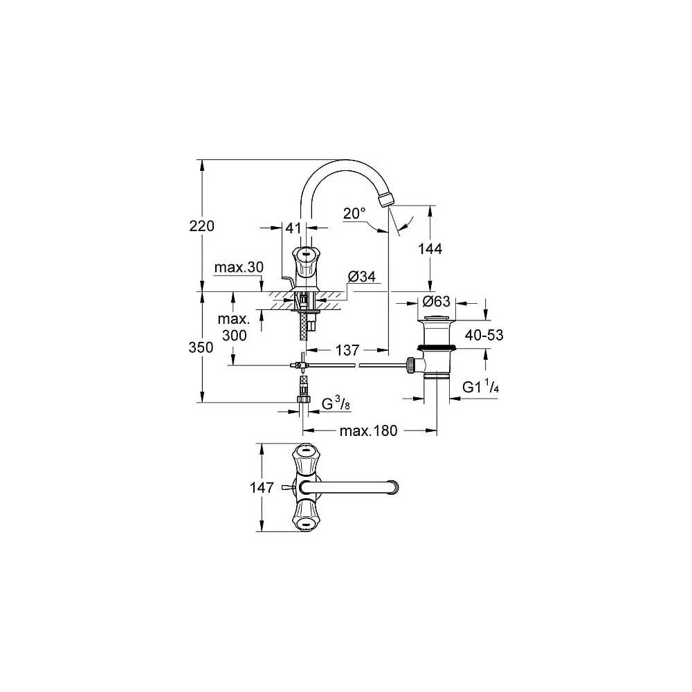 "Grohe" praustuvo maišytuvas Costa L 21375001