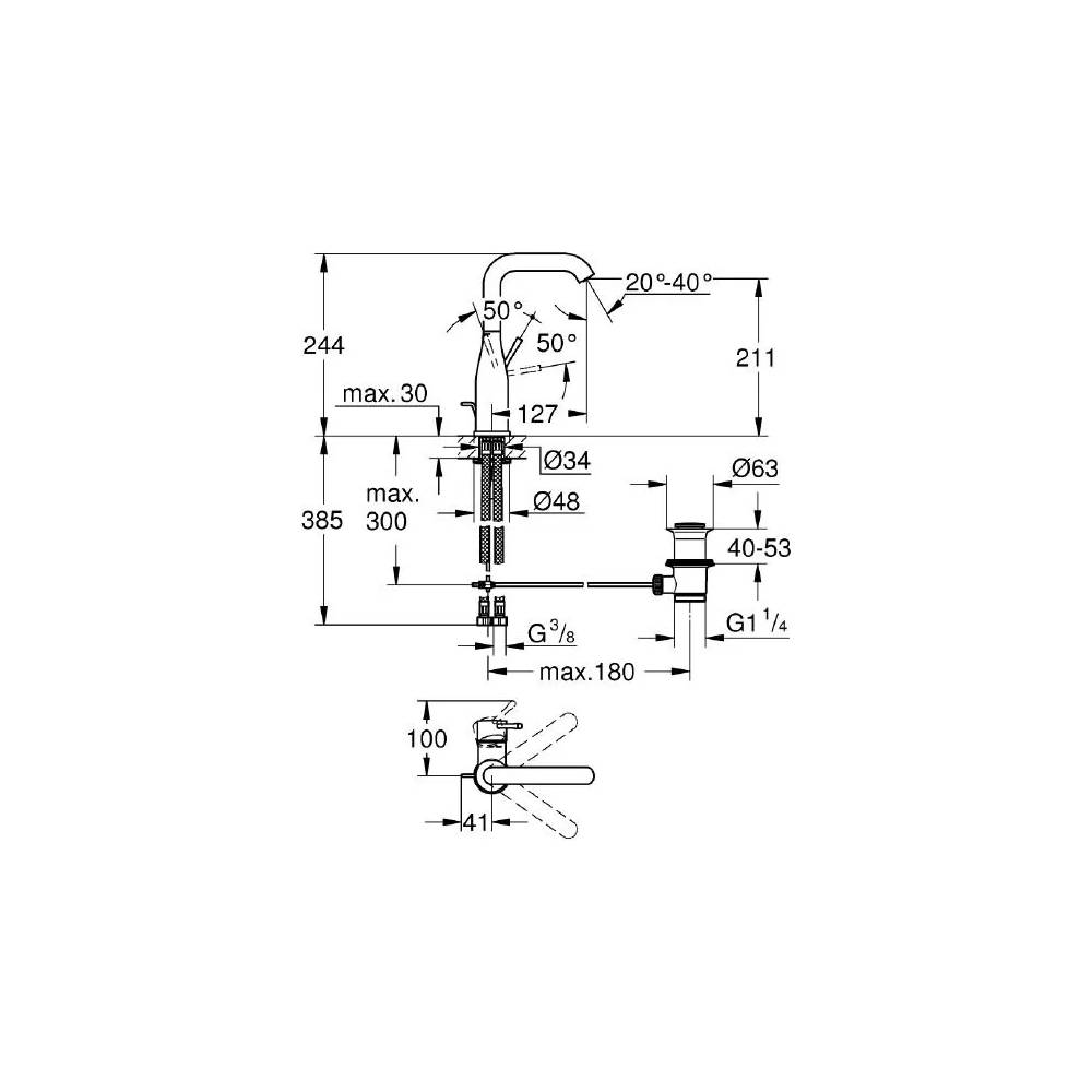 "Grohe Essence New 32628BE1" praustuvo maišytuvas