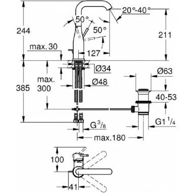 "Grohe Essence New 32628BE1" praustuvo maišytuvas