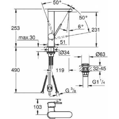 "Grohe" praustuvo maišytuvas "Plus" 23844003