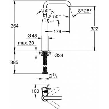 "Grohe Essence New 32901BE1" praustuvo maišytuvas