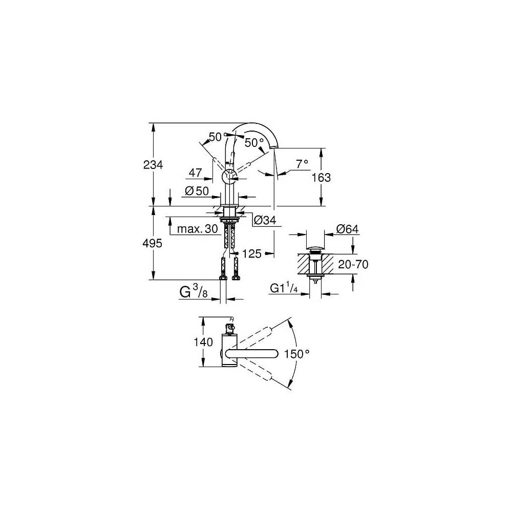 "Grohe Atrio New 32043DC3" praustuvo maišytuvas