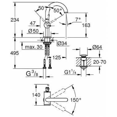 "Grohe Atrio New 32043DC3" praustuvo maišytuvas