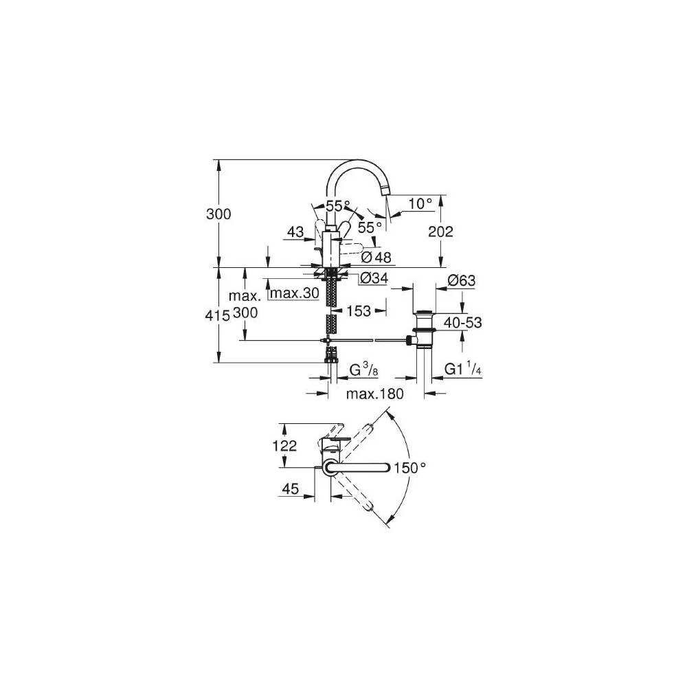 "Grohe Eurostyle Cosmopolitan" praustuvo maišytuvas 23043003