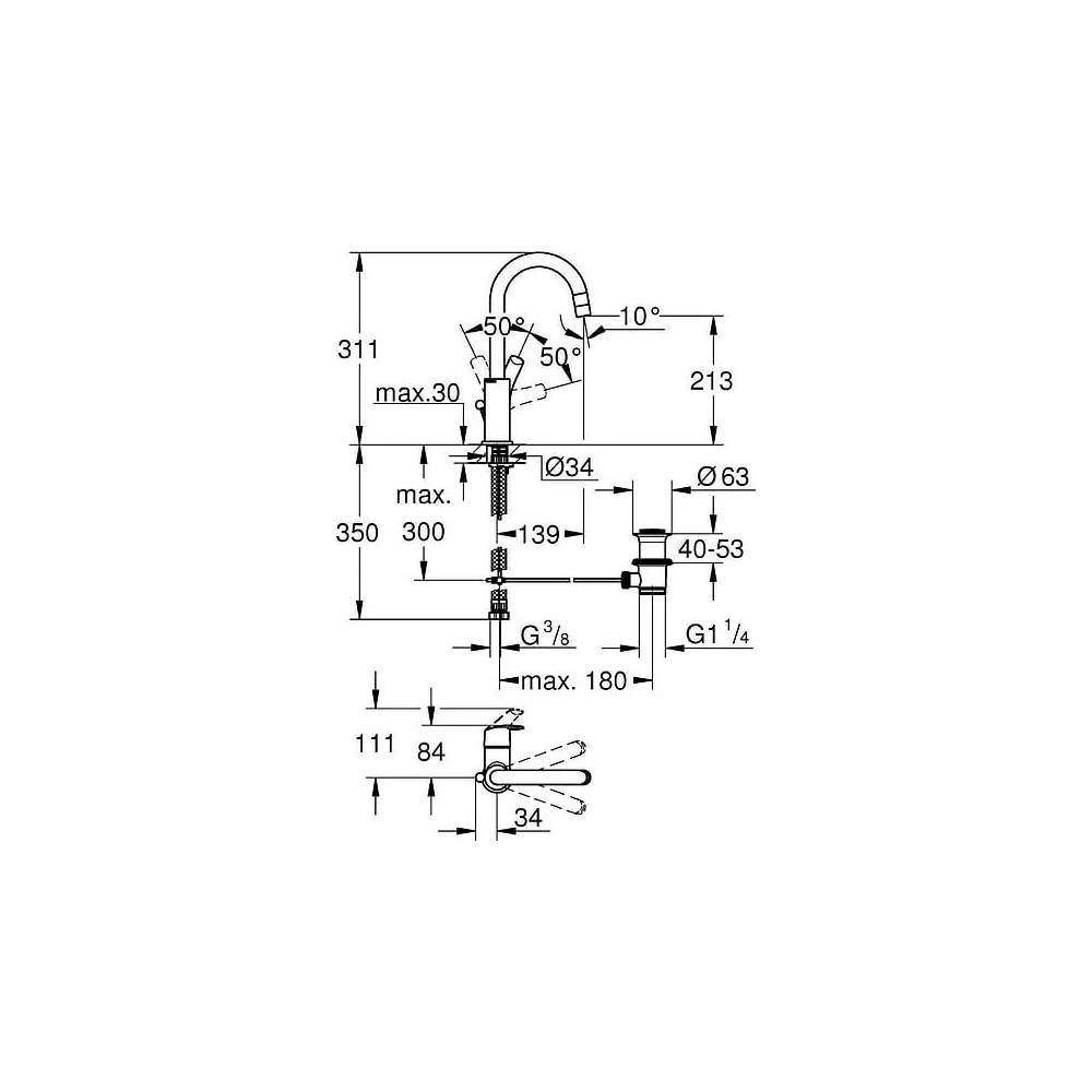 "Grohe Eurosmart" naujas praustuvo maišytuvas 23537002