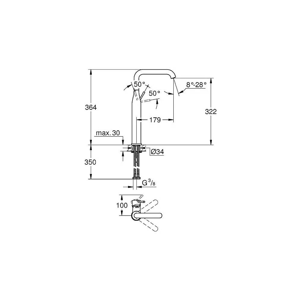 "Grohe Essence" Naujas praustuvo maišytuvas 32901001